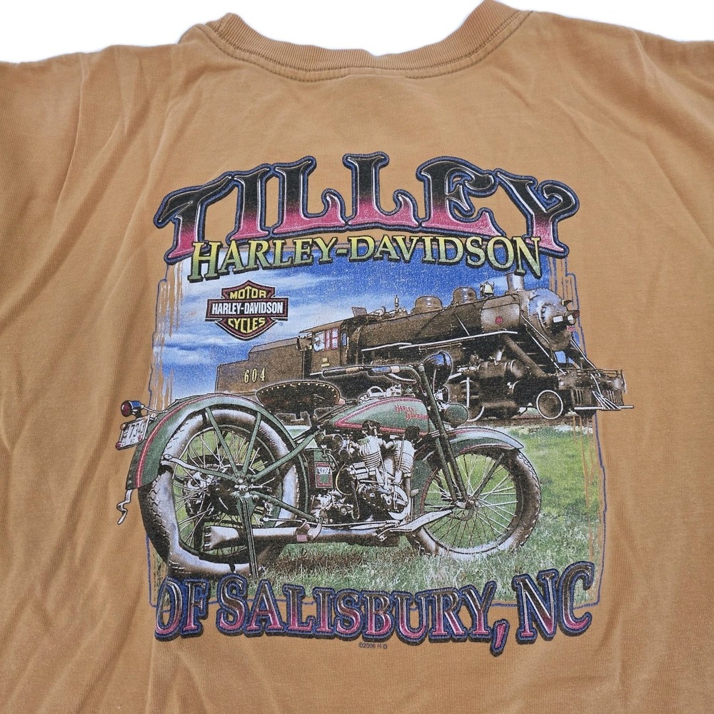 Harley Davidson '00-'05 Made in USA XL Vintage Tilley Statesville NC T-Shirt
